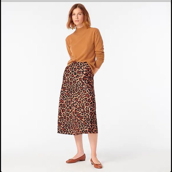 leopard skirt j crew